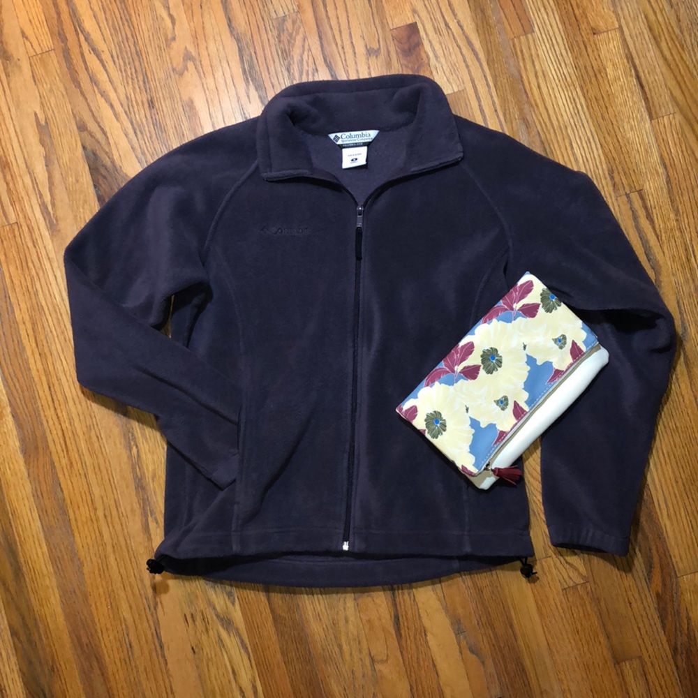 Columbia fleece jacket, purple, coat sweater warm